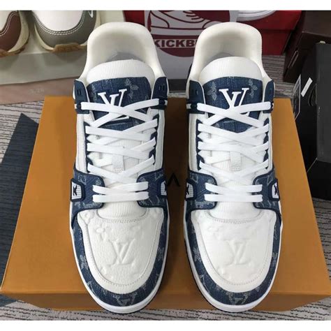 blue and white louis vuitton shoes